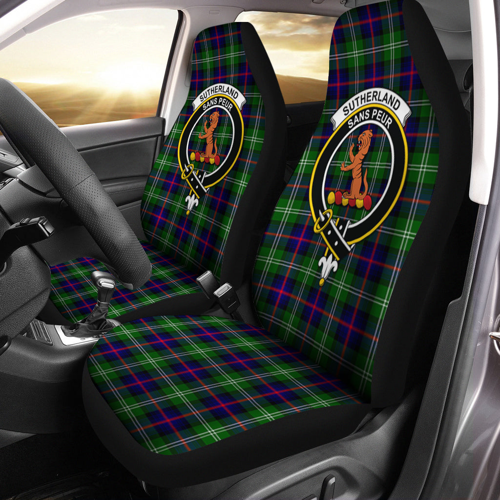 Sutherland Modern Tartan Car Seat Cover with Family Crest One Size - Tartanvibesclothing