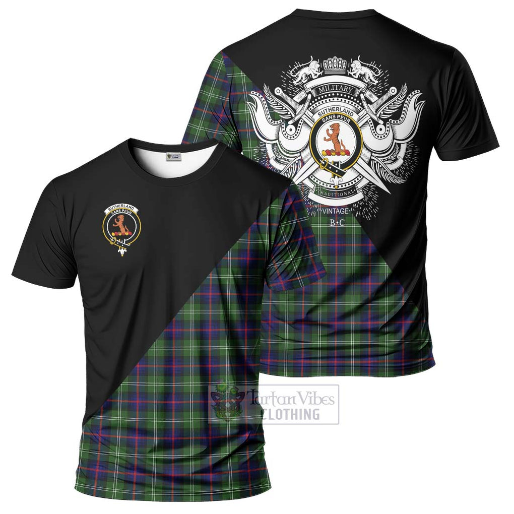 Sutherland Tartan T-Shirt with Family Crest and Military Logo Style Kid's Shirt - Tartanvibesclothing Shop