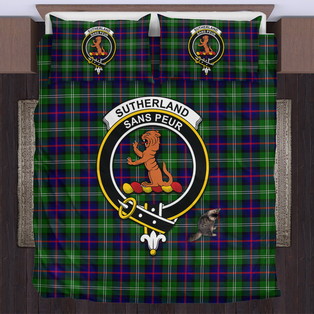 Sutherland Tartan Bedding Set with Family Crest US Bedding Set - Tartan Vibes Clothing