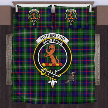 Sutherland Tartan Bedding Set with Family Crest