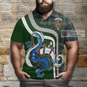 Sutherland Tartan Polo Shirt with Epic Bagpipe Style