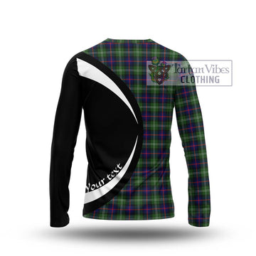 Sutherland Tartan Long Sleeve T-Shirt with Family Crest Circle Style