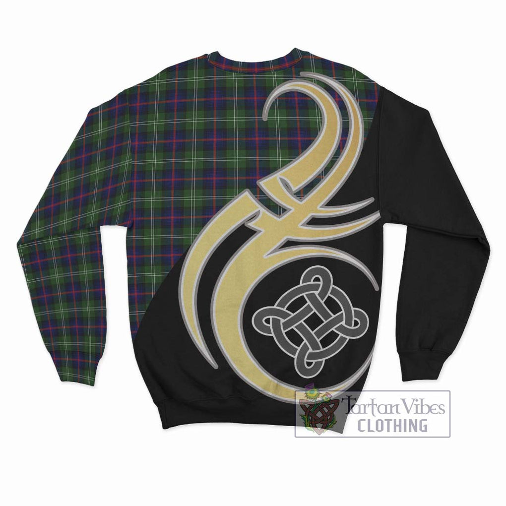 Sutherland Tartan Sweatshirt with Family Crest and Celtic Symbol Style - Tartan Vibes Clothing