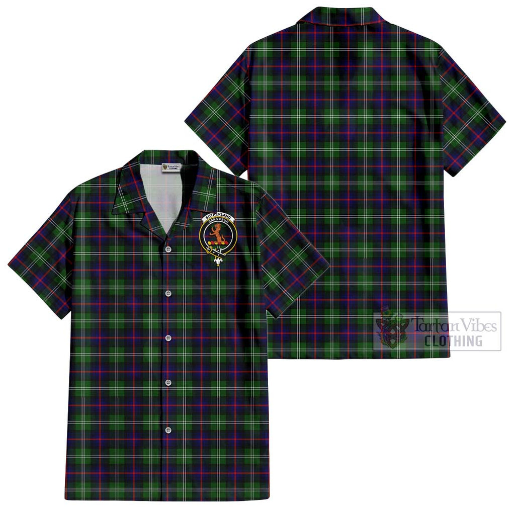 Sutherland Tartan Cotton Hawaiian Shirt with Family Crest Kid - Tartan Vibes Clothing