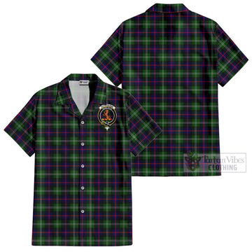 Sutherland Tartan Cotton Hawaiian Shirt with Family Crest