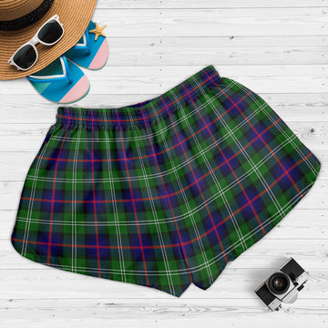 Sutherland Tartan Womens Shorts with Family Crest