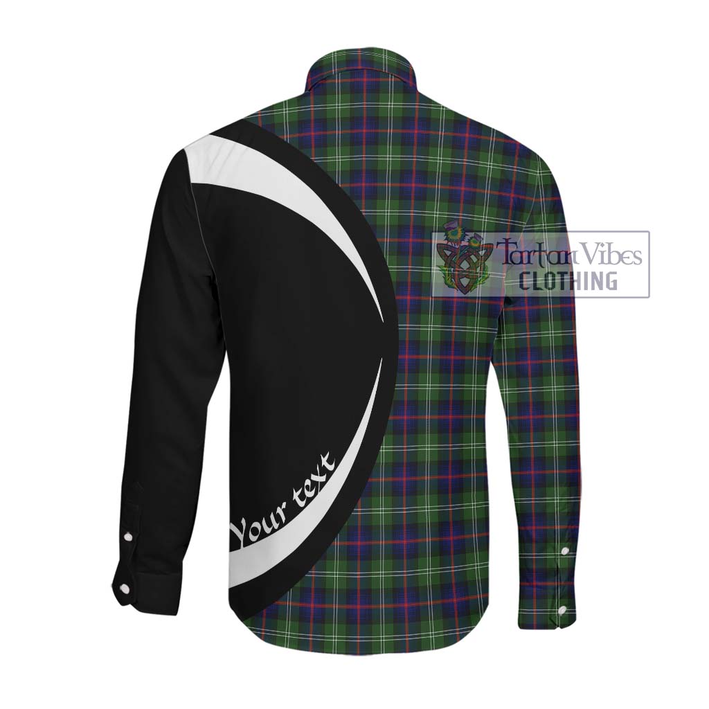 Sutherland Tartan Long Sleeve Button Up with Family Crest Circle Style Men's Shirt - Tartan Vibes Clothing