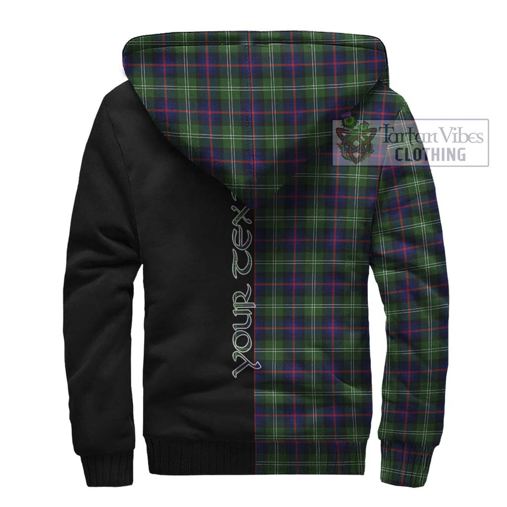 Sutherland Tartan Sherpa Hoodie with Family Crest and Half Of Me Style - Tartanvibesclothing Shop