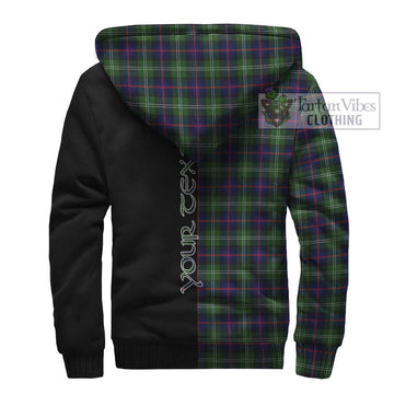 Sutherland Tartan Sherpa Hoodie with Family Crest and Half Of Me Style