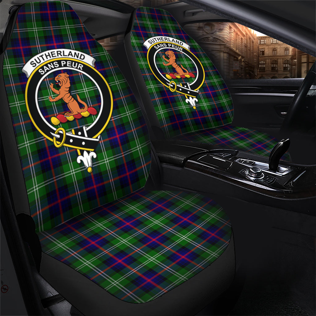 Sutherland Modern Tartan Car Seat Cover with Family Crest - Tartanvibesclothing