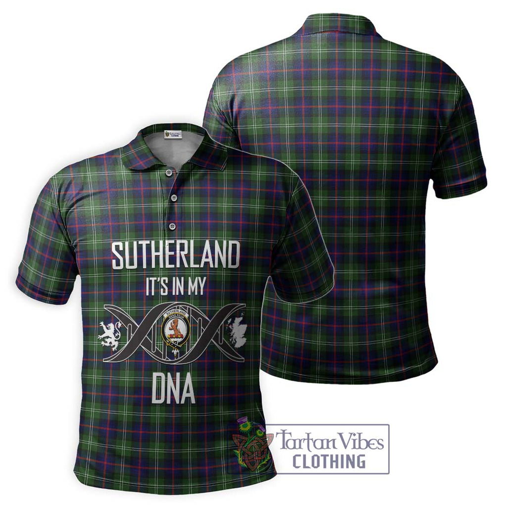 Sutherland Tartan Polo Shirt with Family Crest DNA In Me Style - Tartanvibesclothing Shop