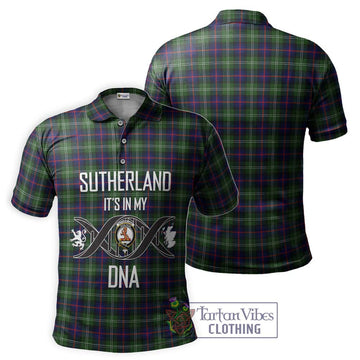 Sutherland Tartan Polo Shirt with Family Crest DNA In Me Style