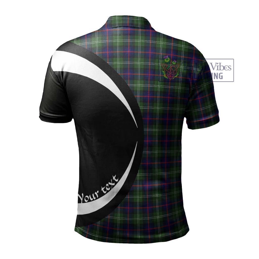 Sutherland Tartan Men's Polo Shirt with Family Crest Circle Style - Tartan Vibes Clothing