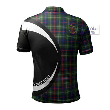 Sutherland Tartan Men's Polo Shirt with Family Crest Circle Style