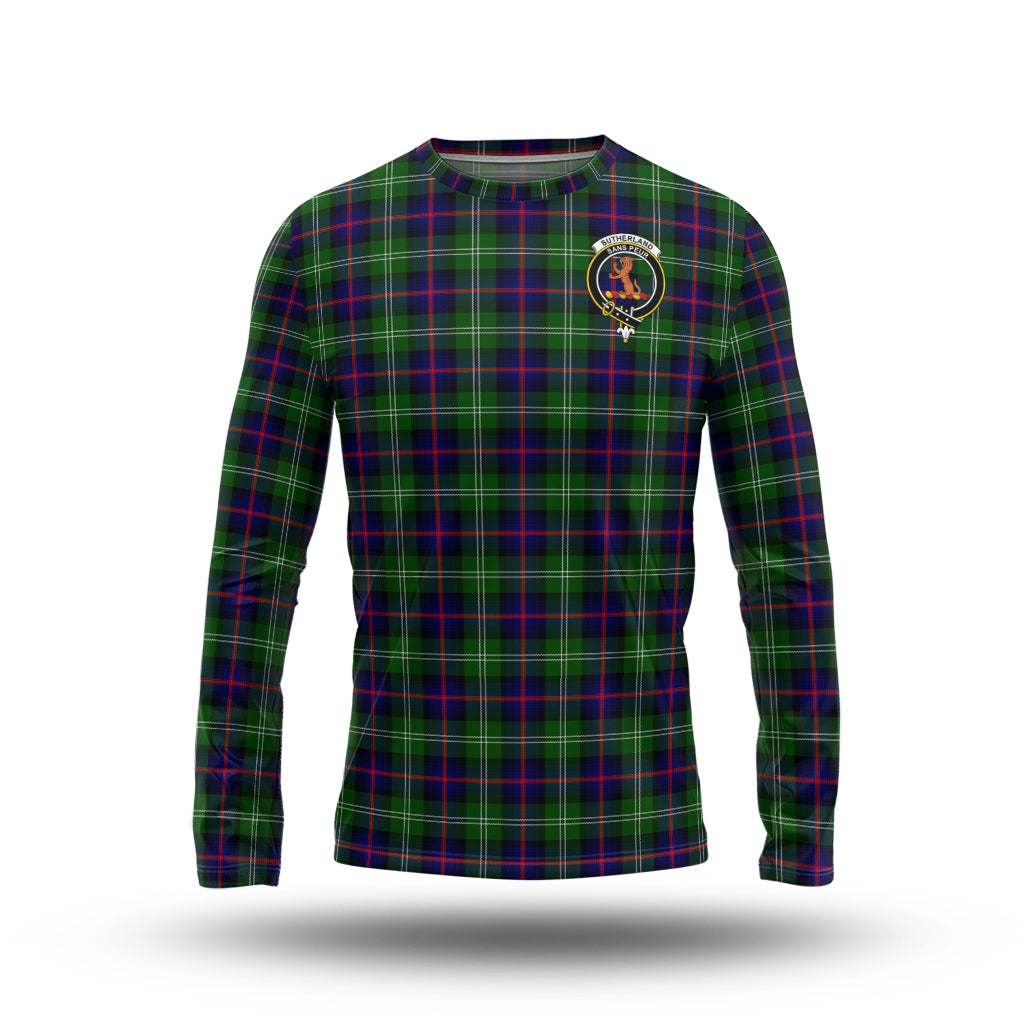 sutherland-modern-tartan-long-sleeve-t-shirt-with-family-crest