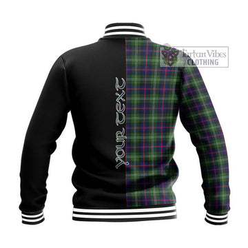 Sutherland Tartan Baseball Jacket with Family Crest and Half Of Me Style