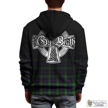 Sutherland Tartan Hoodie Featuring Alba Gu Brath Family Crest Celtic Inspired