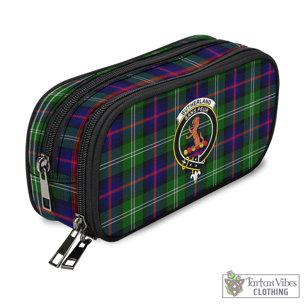 Tartan Vibes Clothing Sutherland Modern Tartan Pen and Pencil Case with Family Crest