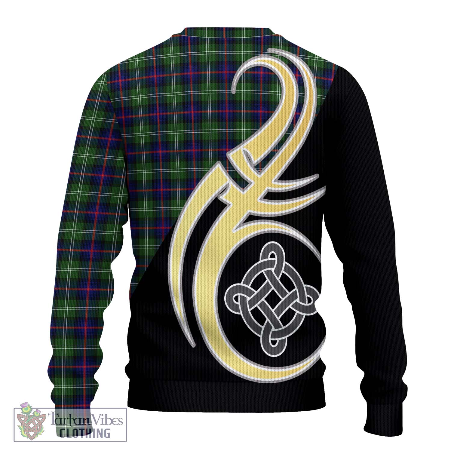 Sutherland Tartan Knitted Sweater with Family Crest and Celtic Symbol Style - Tartan Vibes Clothing