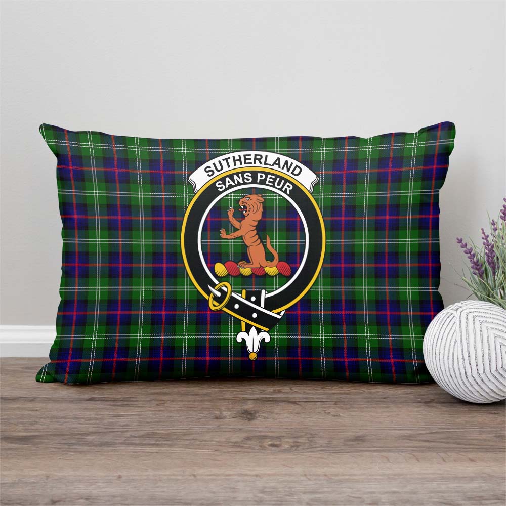 Sutherland Modern Tartan Pillow Cover with Family Crest Rectangle Pillow Cover - Tartanvibesclothing