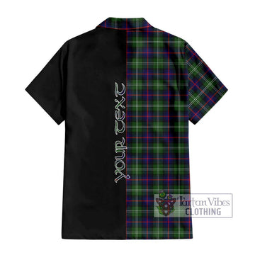 Sutherland Tartan Short Sleeve Button Shirt with Family Crest and Half Of Me Style