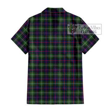 Sutherland Tartan Short Sleeve Button Shirt with Family Crest DNA In Me Style