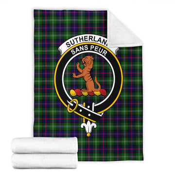 Sutherland Tartan Blanket with Family Crest