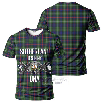 Sutherland Tartan T-Shirt with Family Crest DNA In Me Style