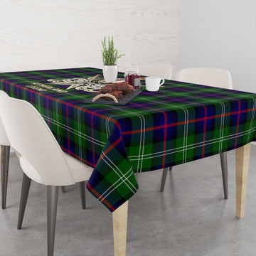 Sutherland Tartan Tablecloth with Clan Crest and the Golden Sword of Courageous Legacy