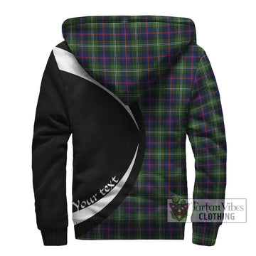 Sutherland Tartan Sherpa Hoodie with Family Crest Circle Style