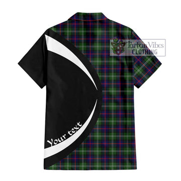 Sutherland Tartan Short Sleeve Button Up with Family Crest Circle Style