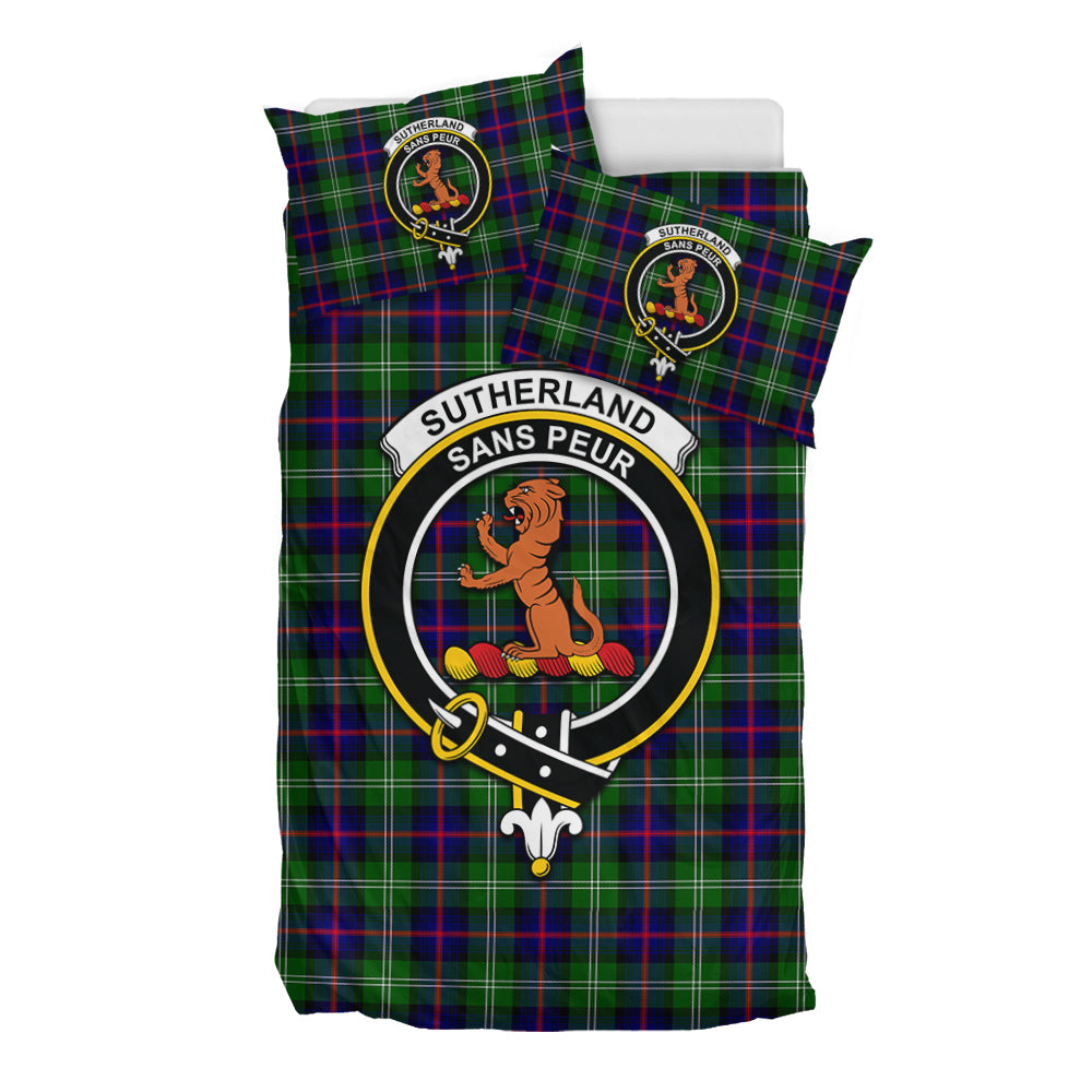 Sutherland Tartan Bedding Set with Family Crest - Tartan Vibes Clothing