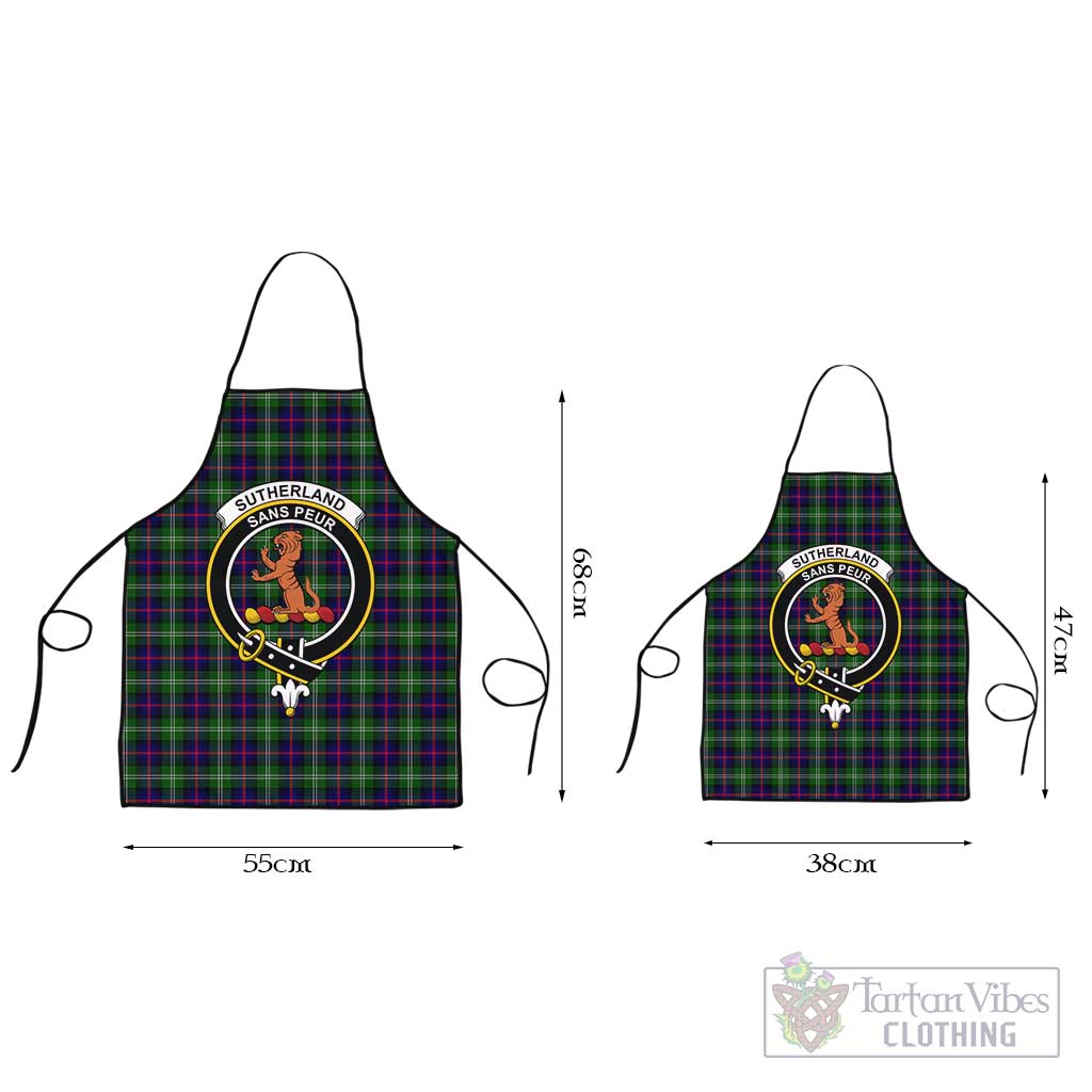 Sutherland Tartan Apron with Family Crest Black L 55x68 cm - Tartan Vibes Clothing