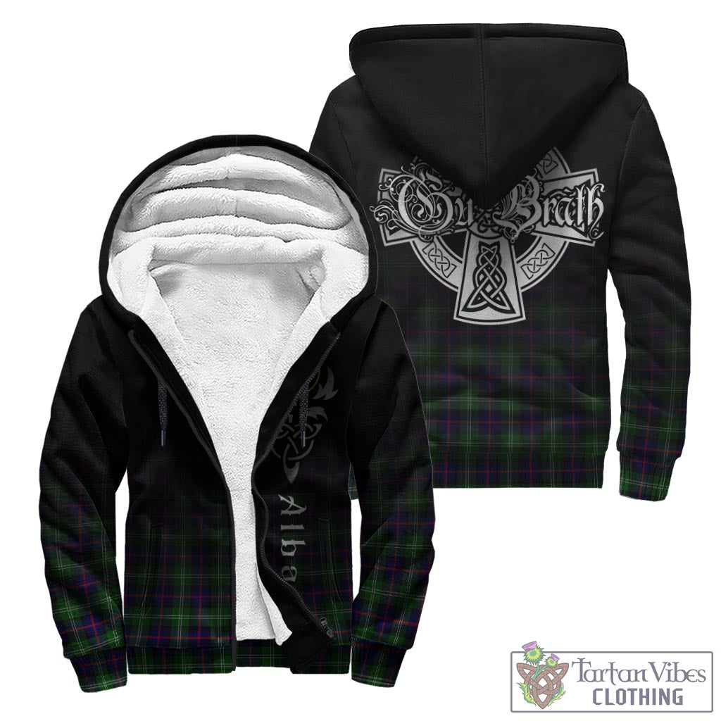 Tartan Vibes Clothing Sutherland Modern Tartan Sherpa Hoodie Featuring Alba Gu Brath Family Crest Celtic Inspired