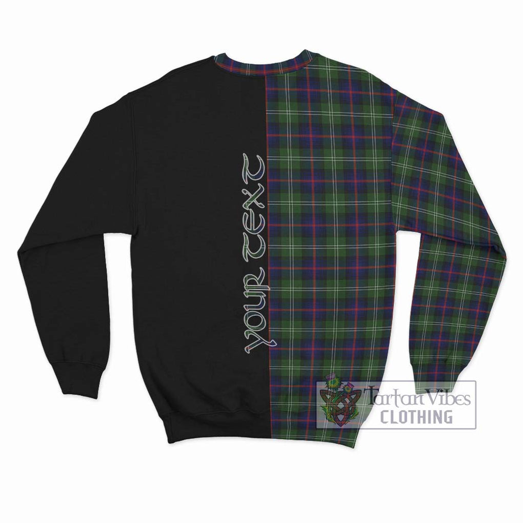 Sutherland Tartan Sweatshirt with Family Crest and Half Of Me Style - Tartanvibesclothing Shop