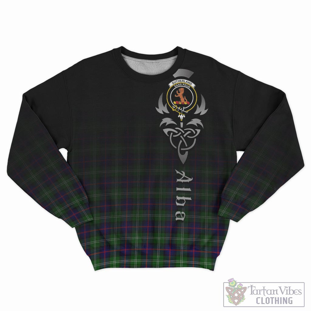 Tartan Vibes Clothing Sutherland Modern Tartan Sweatshirt Featuring Alba Gu Brath Family Crest Celtic Inspired