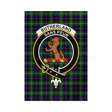 Sutherland Tartan Garden Flag with Family Crest - Tartan Vibes Clothing