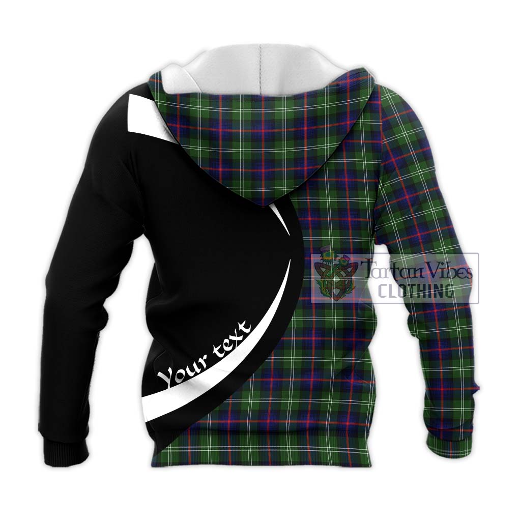 Sutherland Tartan Knitted Hoodie with Family Crest Circle Style - Tartan Vibes Clothing