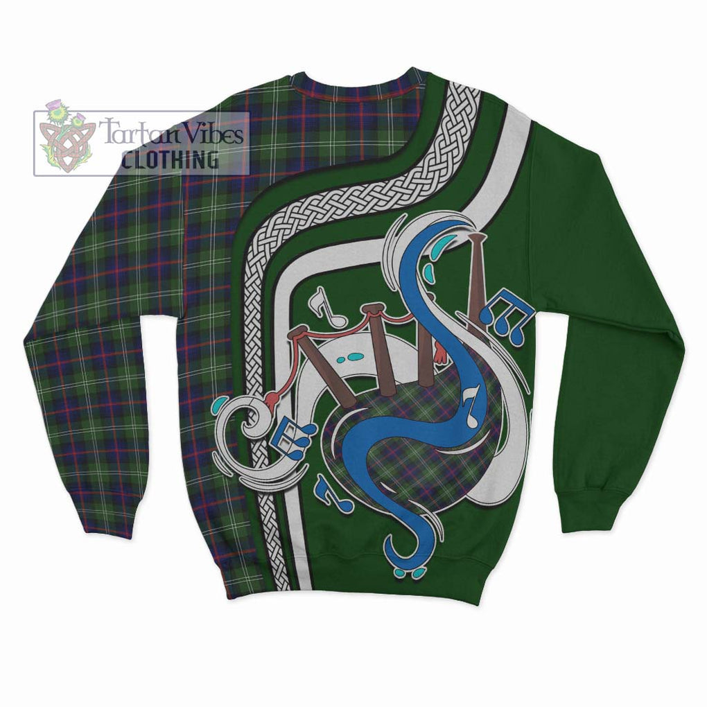 Tartan Vibes Clothing Sutherland Modern Tartan Sweatshirt with Epic Bagpipe Style