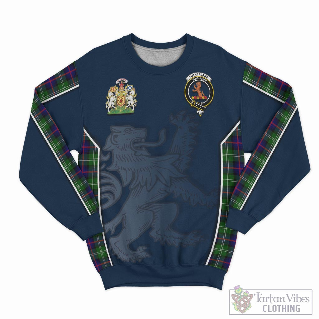 Tartan Vibes Clothing Sutherland Modern Tartan Sweater with Family Crest and Lion Rampant Vibes Sport Style