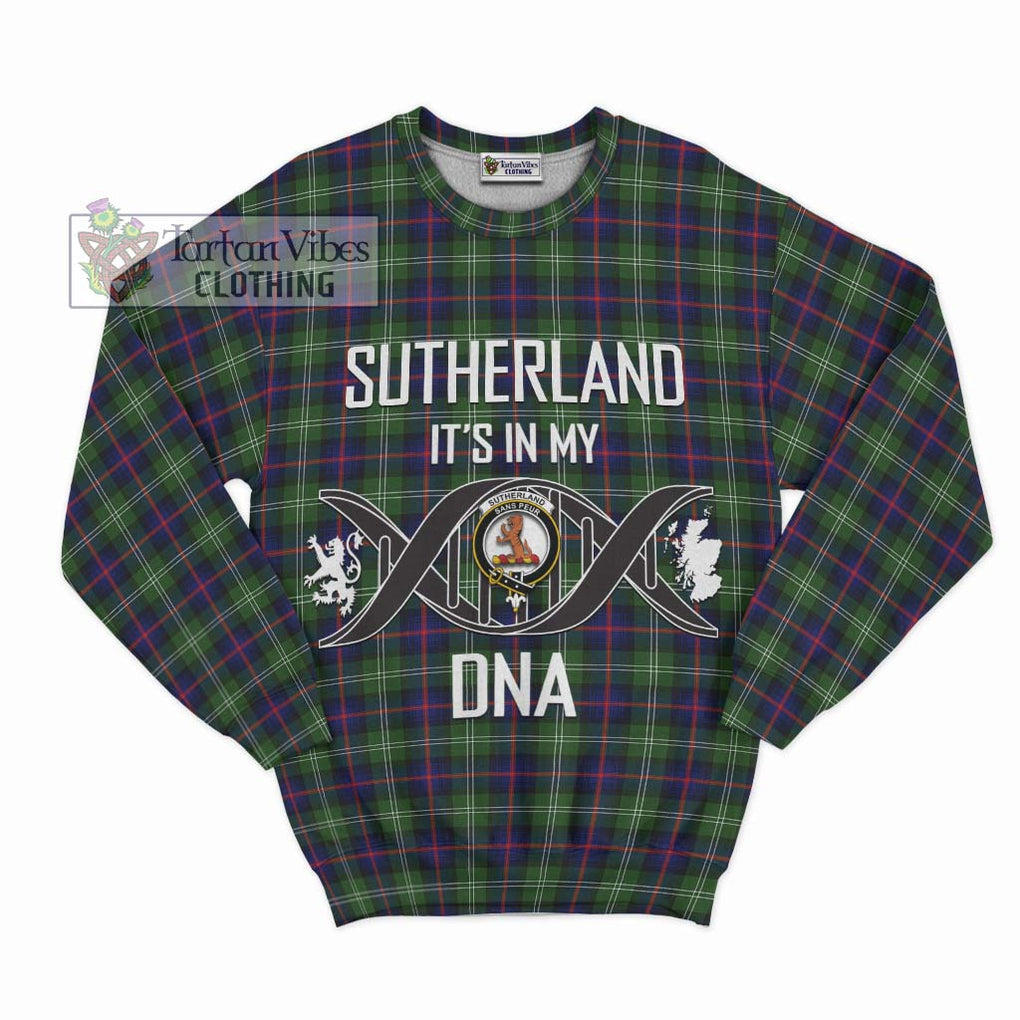 Sutherland Tartan Sweatshirt with Family Crest DNA In Me Style - Tartanvibesclothing Shop