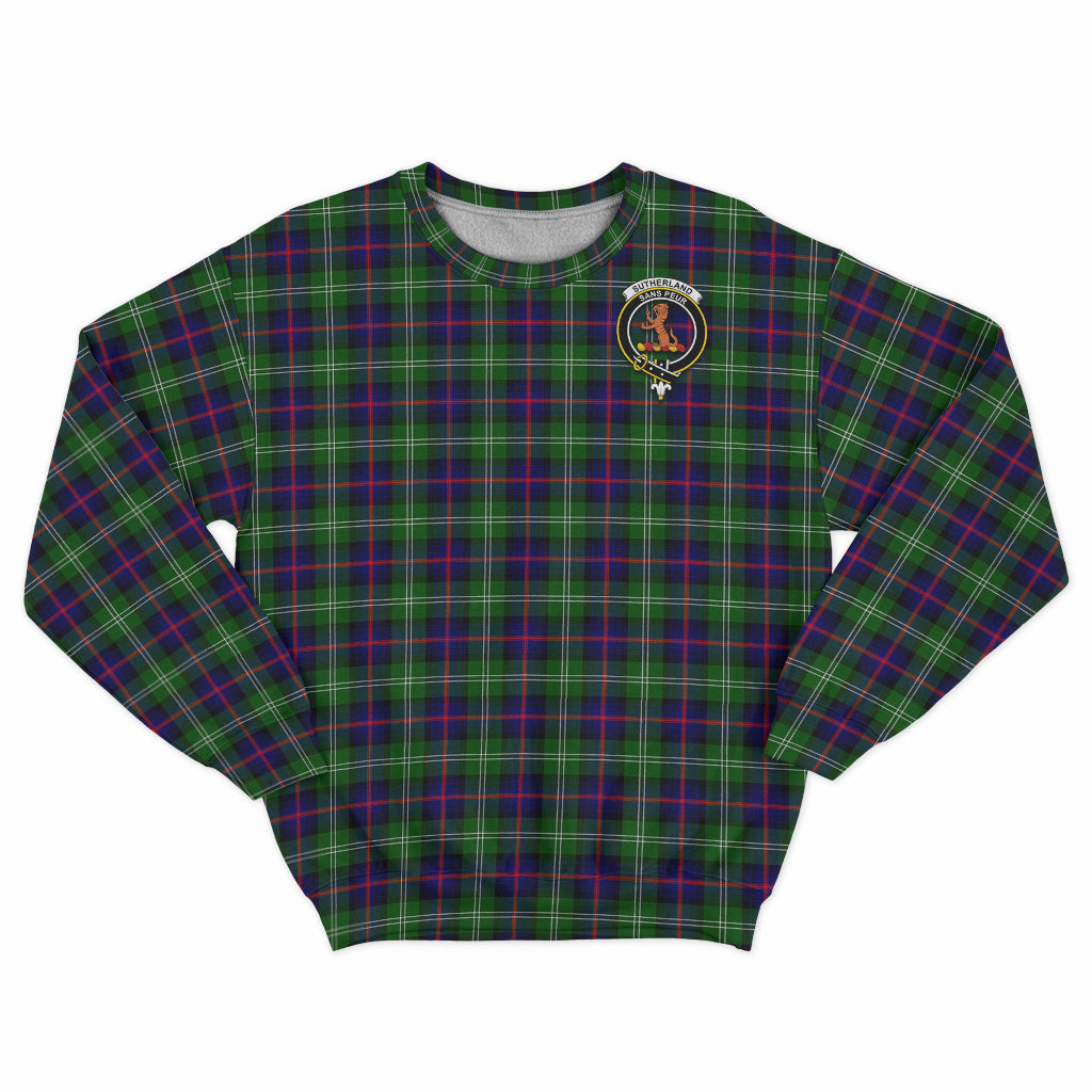 Sutherland Tartan Sweatshirt with Family Crest - Tartan Vibes Clothing