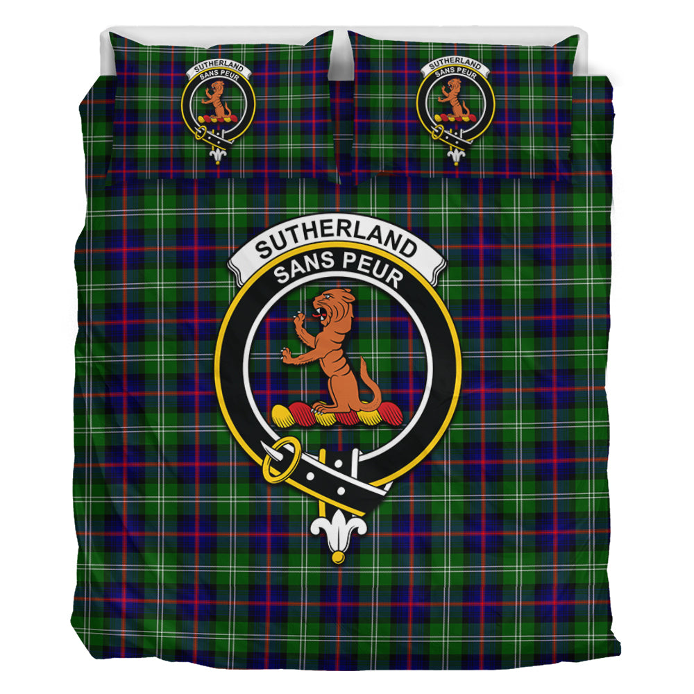 Sutherland Tartan Bedding Set with Family Crest - Tartan Vibes Clothing