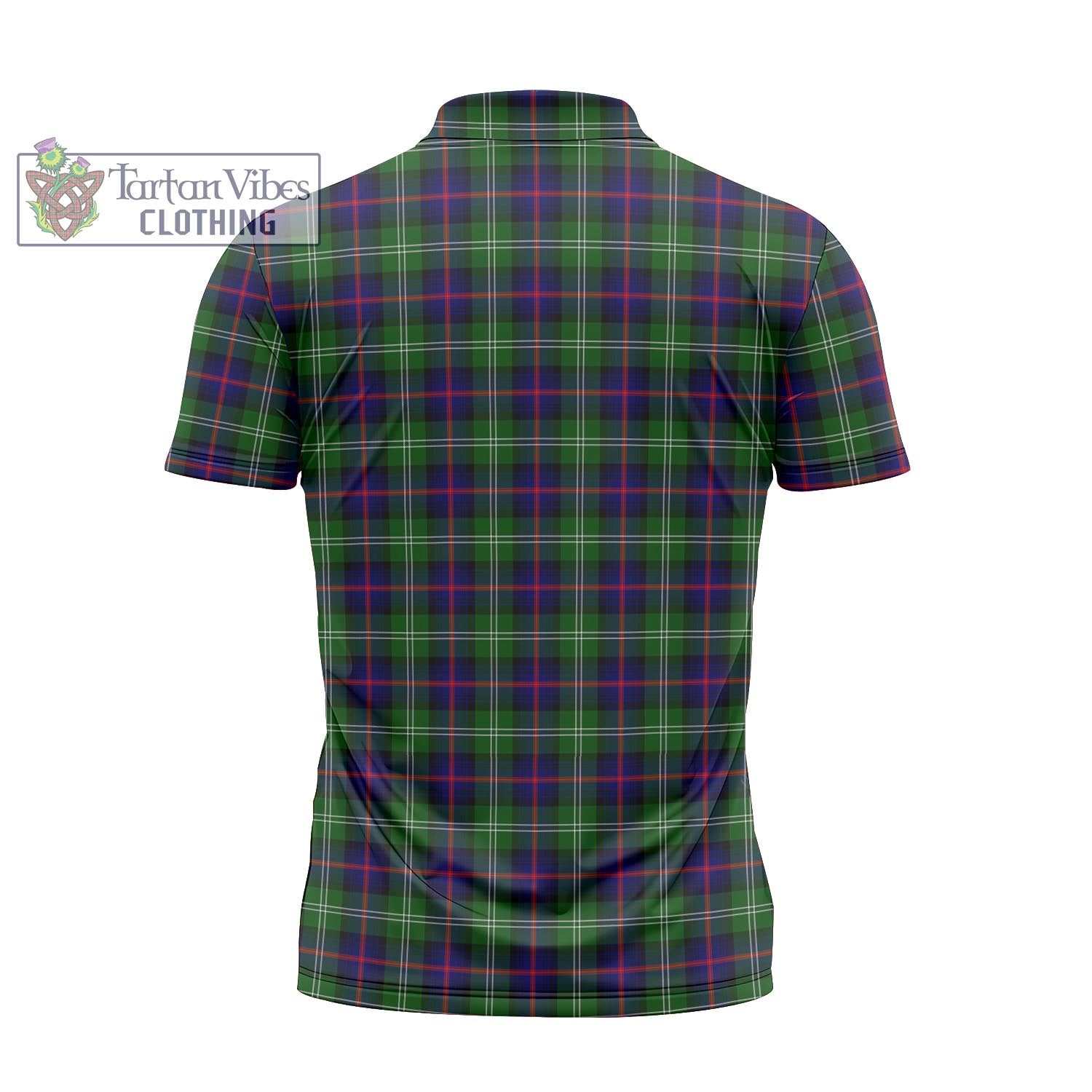 Tartan Vibes Clothing Sutherland Modern Tartan Zipper Polo Shirt with Family Crest