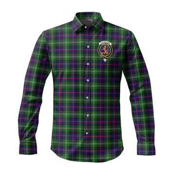 Sutherland Tartan Long Sleeve Button Up Shirt with Family Crest