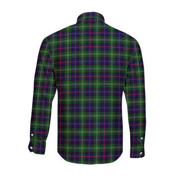 Sutherland Tartan Long Sleeve Button Up Shirt with Family Crest