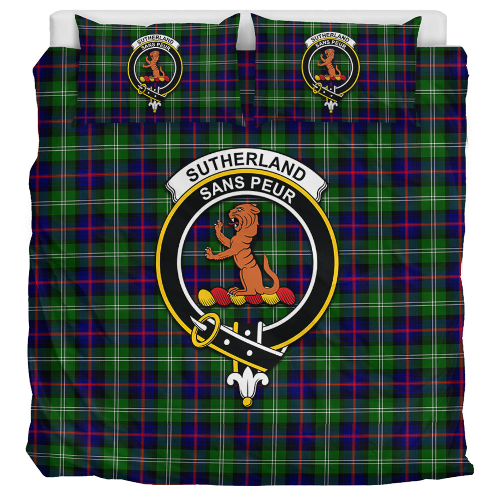 Sutherland Tartan Bedding Set with Family Crest UK Bedding Set UK Super King 104*94 inch - Tartan Vibes Clothing