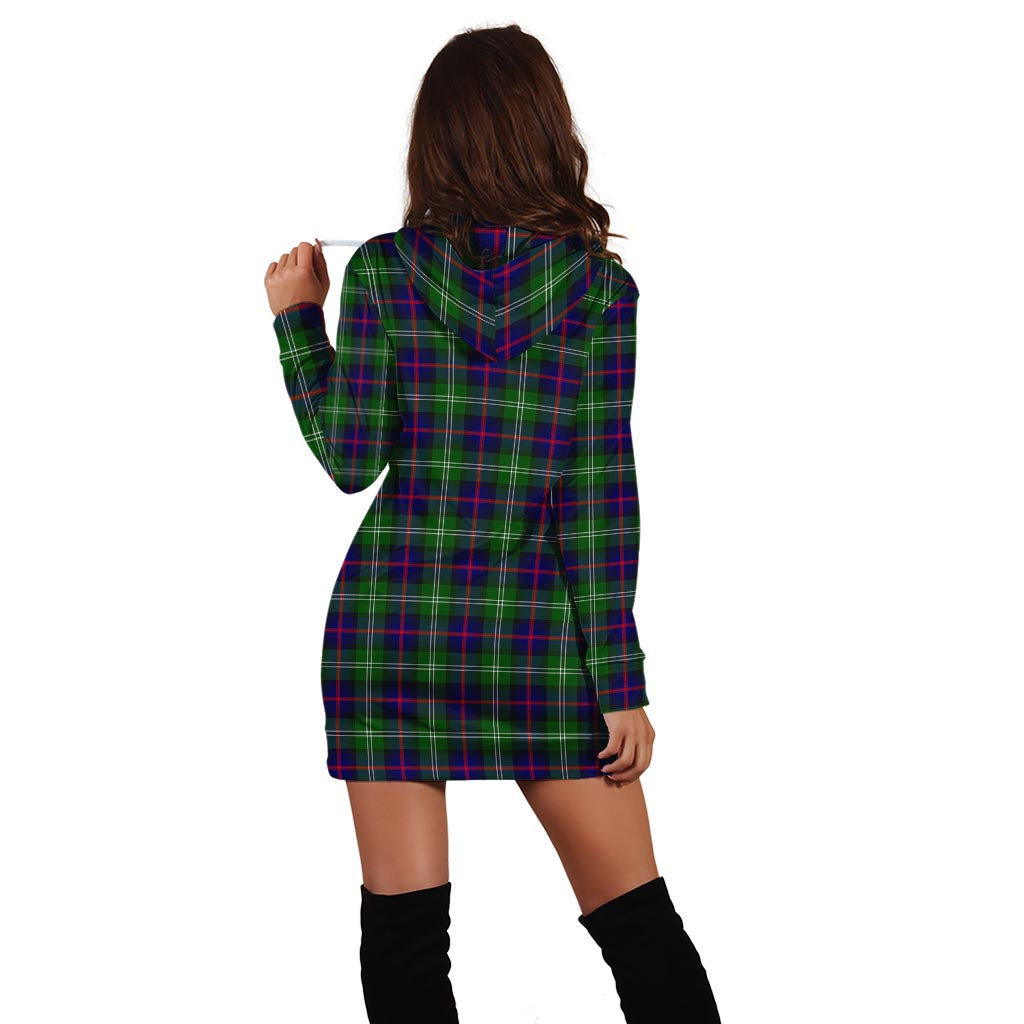 Sutherland Tartan Hoodie Dress with Family Crest - Tartan Vibes Clothing