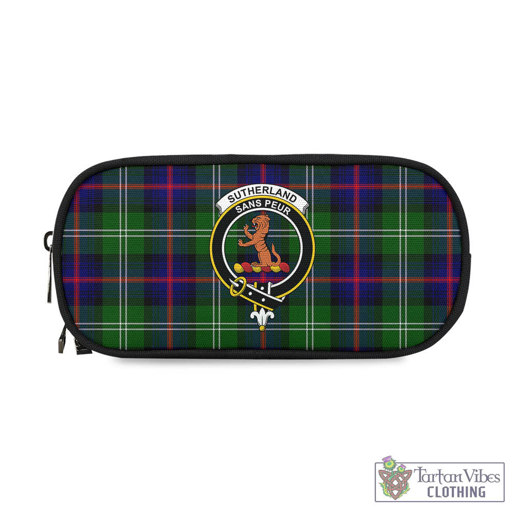 Tartan Vibes Clothing Sutherland Modern Tartan Pen and Pencil Case with Family Crest