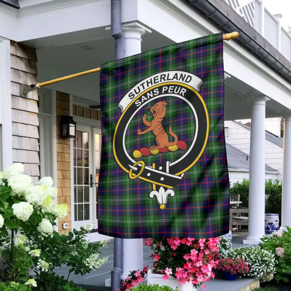 Sutherland Tartan Flag with Family Crest - Tartan Vibes Clothing